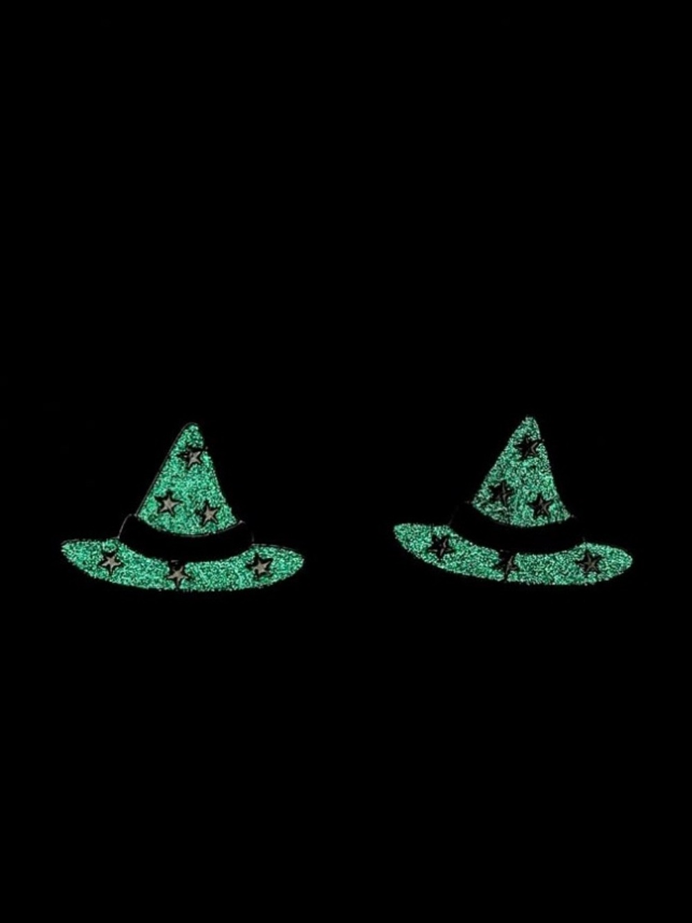 🦇 NWT 2-Pair Halloween Earrings Set | Glow-in-the-Dark Witch Hats & Bats - Picture 3 of 8